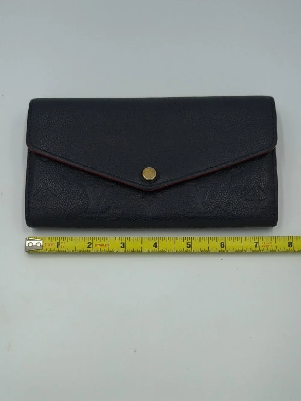 Louis Vuitton Dark Navy Empreinte Leather Sarah Wallet with Gold Tone Snap